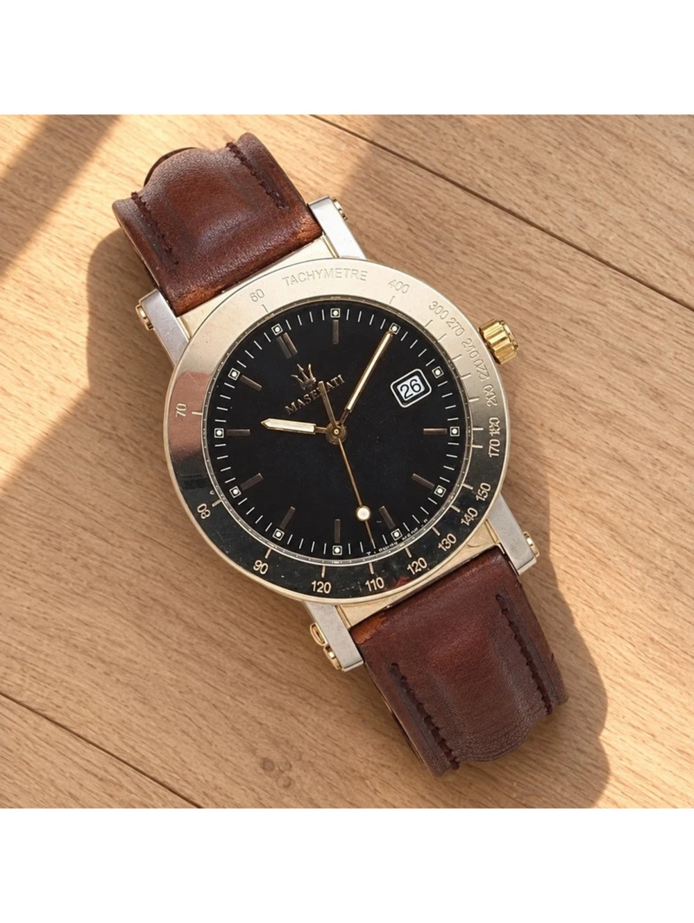 Vintage 1995 Maserati Ghibli 16031 ETA Quartz 36mm Watch Box Papers